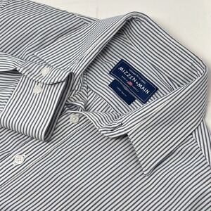 Mizzen+Main Leeward Trim Fit Dress Shirt Men's L Light Blue/White Stripe